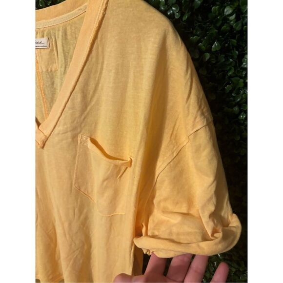 Free People Yellow NWOT Keep Me Oversized T-Shirt Sz Small - Picture 4 of 6